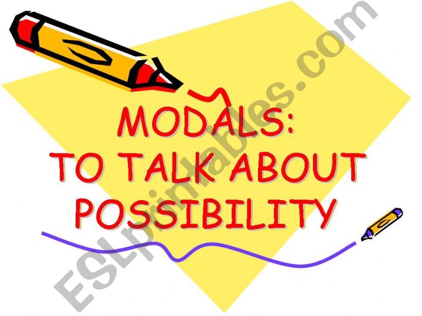 Modal to talk about Possibility