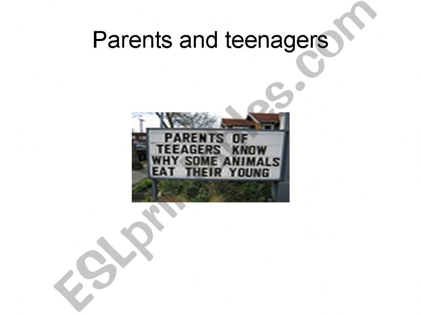 Parents and teenagers powerpoint