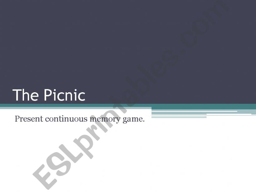 The Picnic - A present continuous memory game