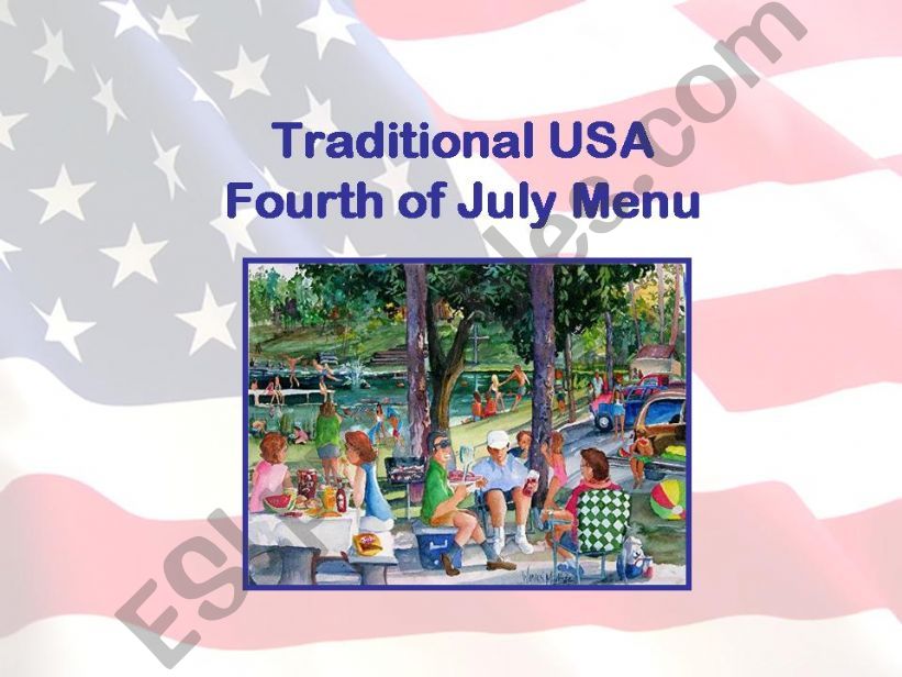 USA Fourth of July Menu powerpoint