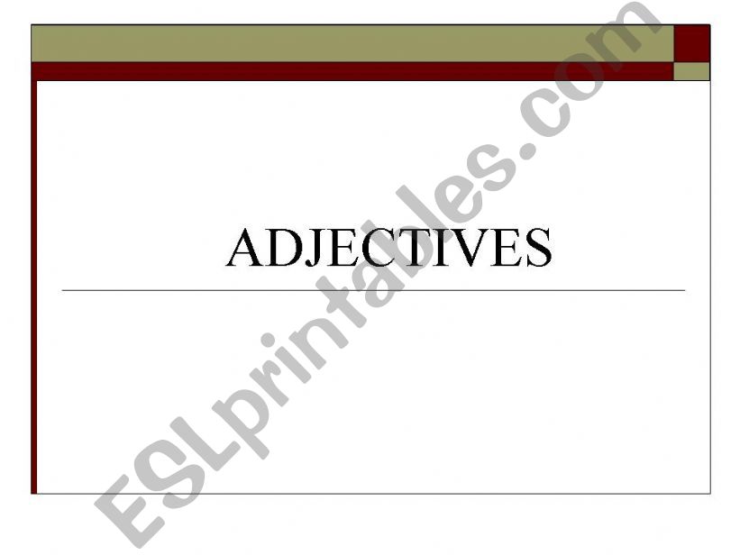 Adjectives powerpoint