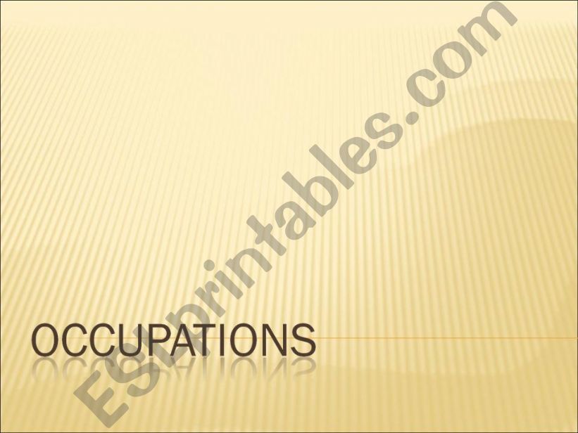 Occupations powerpoint