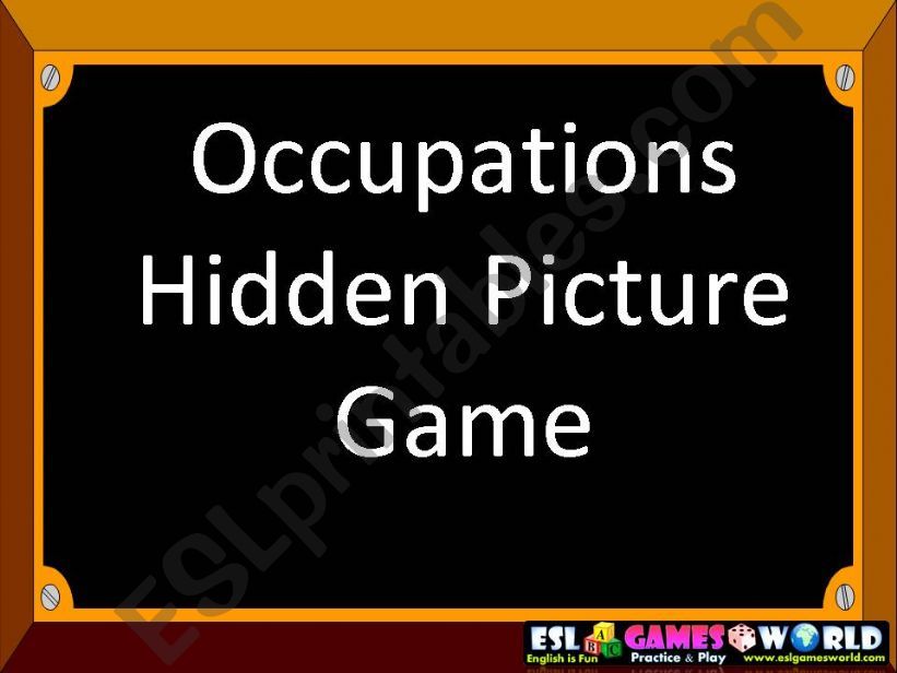 Occupations game powerpoint