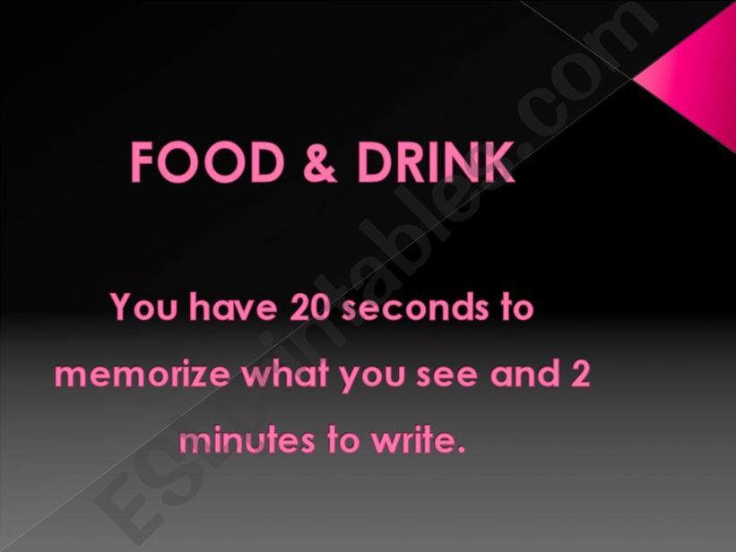 Food & Drink: Memory Game powerpoint