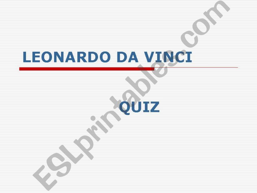 LEONARDO DA VINCI QUIZ powerpoint