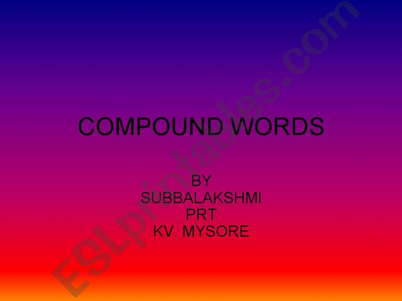 COMPOUND WORDS powerpoint