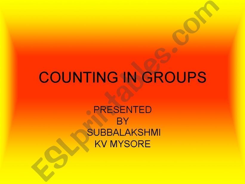 COUNTING IN GROUPS powerpoint