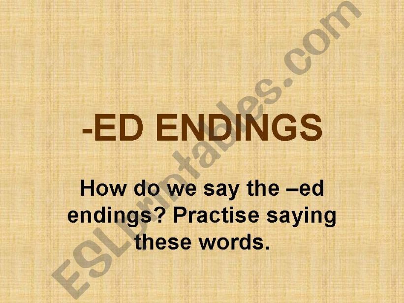 -ED ENDINGS powerpoint