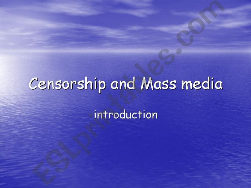 censorship and mass media powerpoint