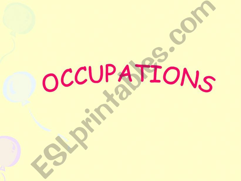 occupations/ jobs powerpoint