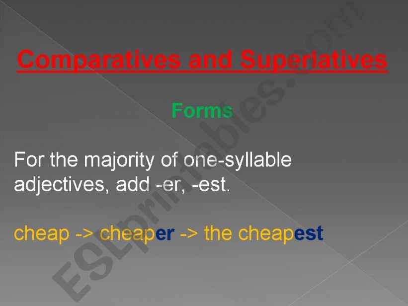 Comparatives and Superlatives powerpoint