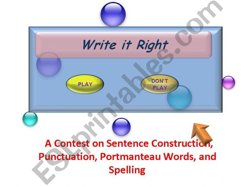 Write it Right! powerpoint