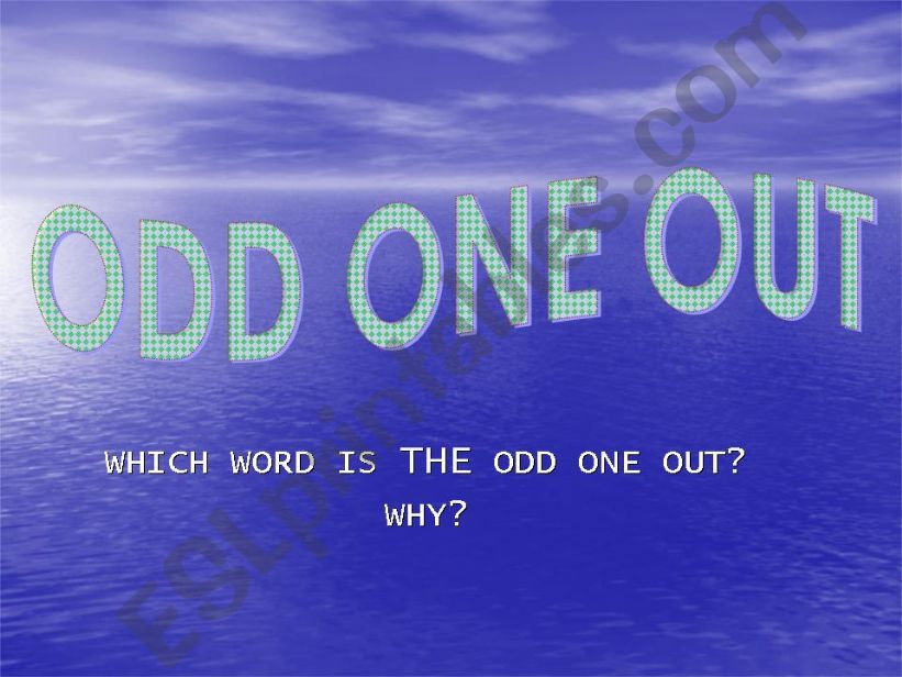 ODD ONE OUT: FOOD powerpoint