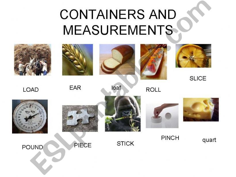 CONTAINERS AND MEASURAMENTS powerpoint