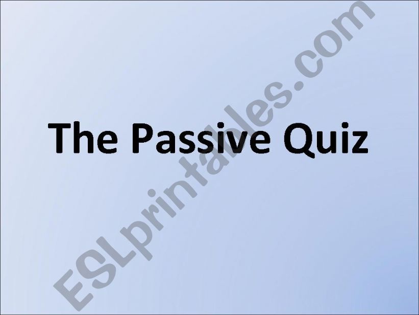 The Passive Quiz powerpoint