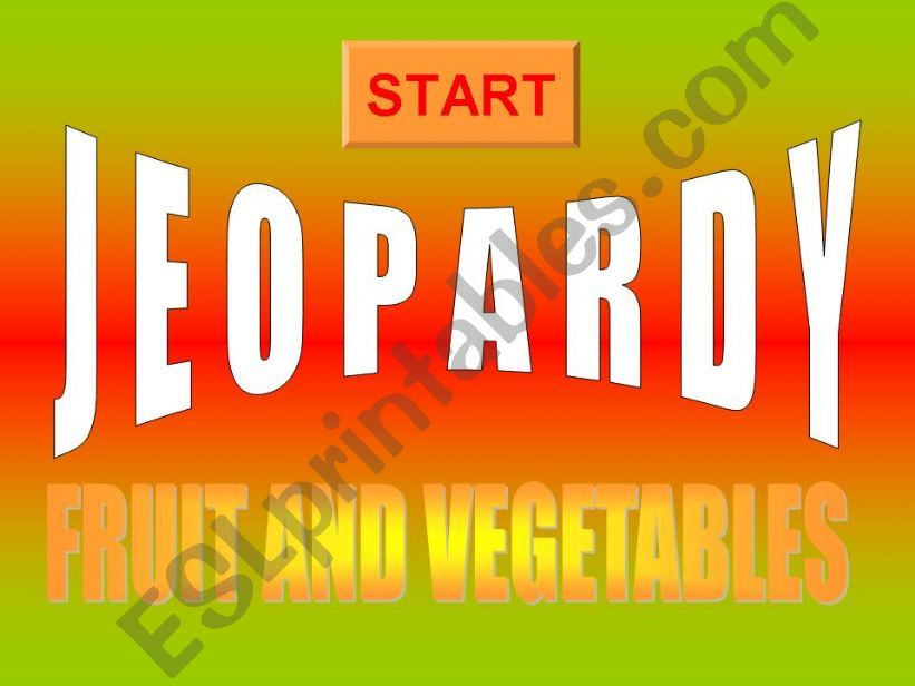 FRUIT AND VEGETABLES JEOPARDY powerpoint