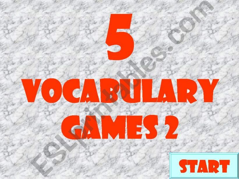 VOCABULARY GAMES ( 2nd PART ) powerpoint