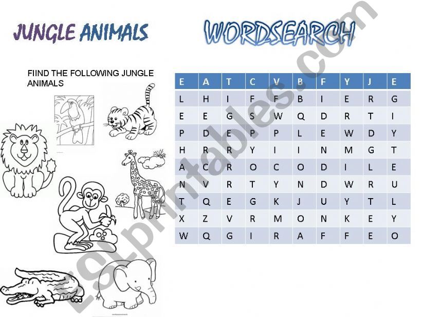 JUNGLE ANIMALS powerpoint