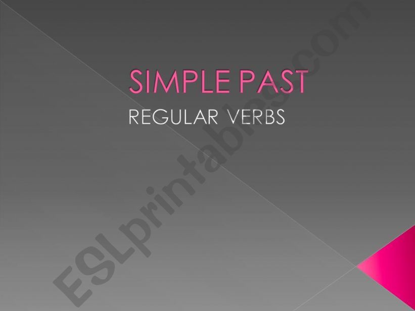 Simple Past Regular Verbs powerpoint