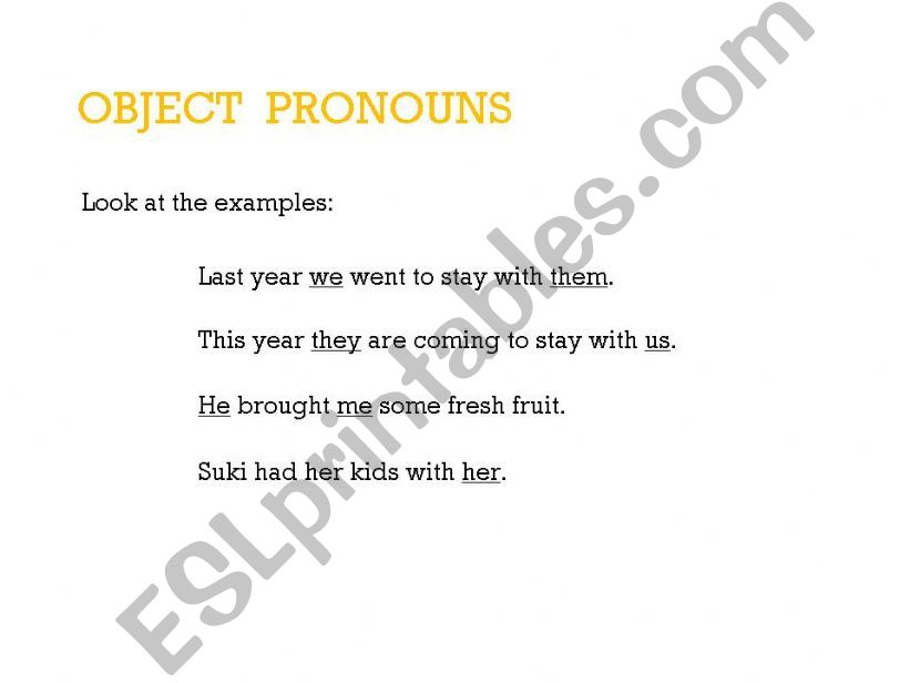 Object Pronouns powerpoint