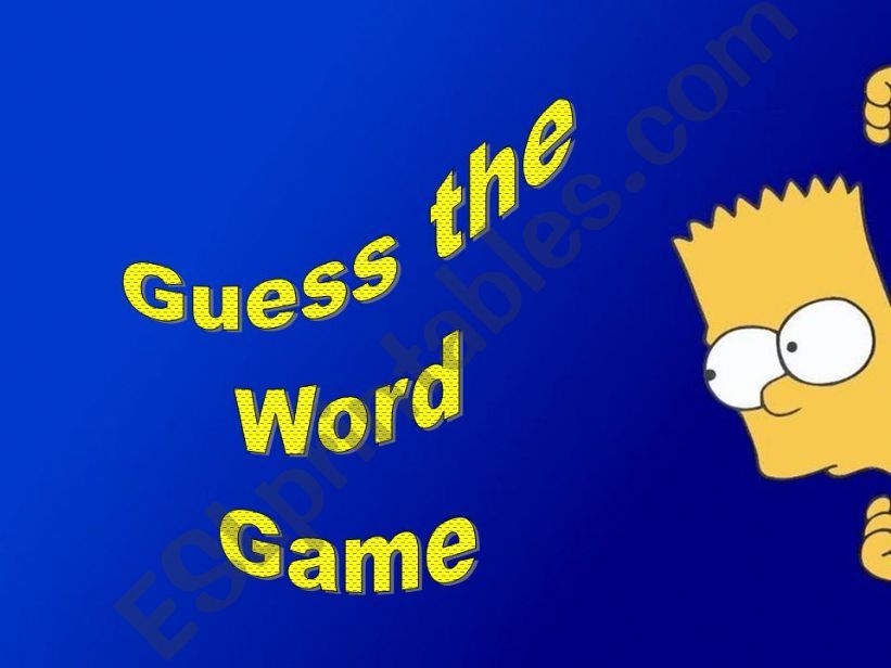 GAME: GUESS THE WORD powerpoint