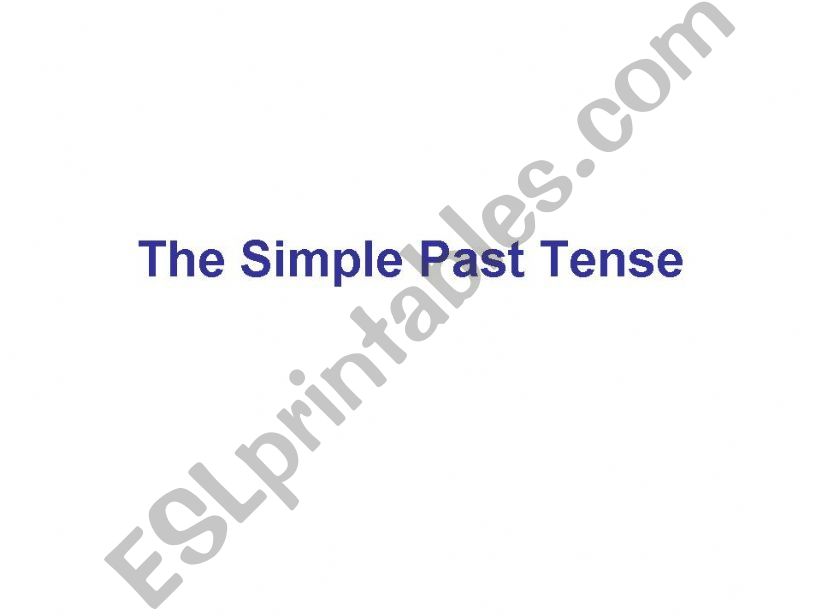 The Simple Past Tense powerpoint