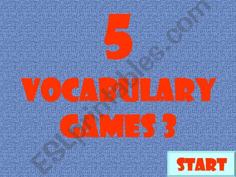 VOCABULARY GAMES 3 powerpoint