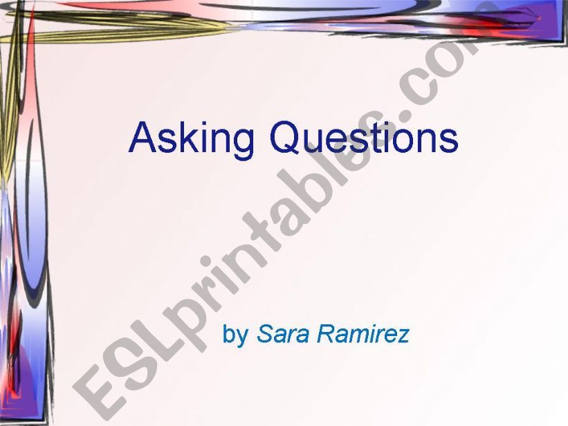 Asking Questions powerpoint