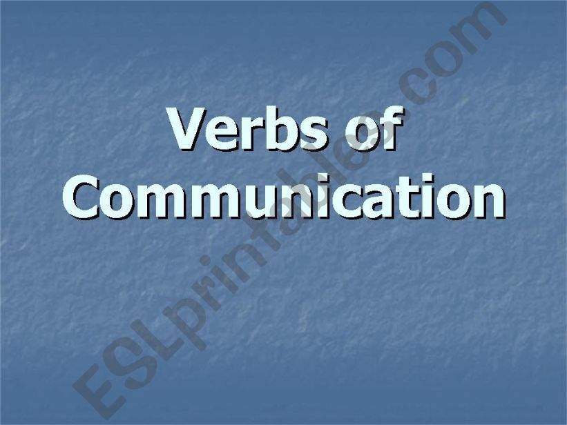 Verbs of communication powerpoint