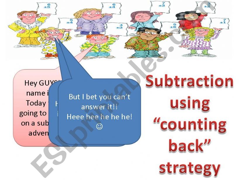 Subtraction using Counting Back Stragegy #2