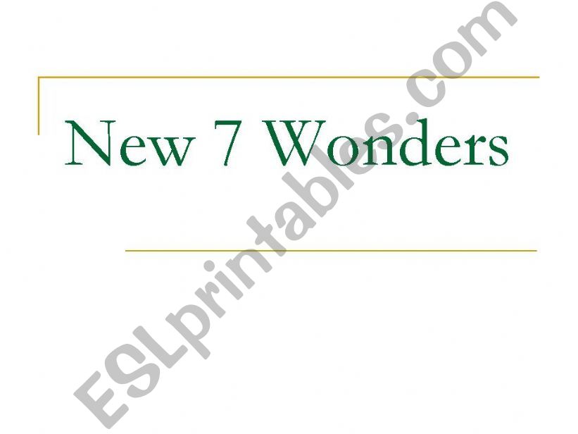 New seven wonders powerpoint