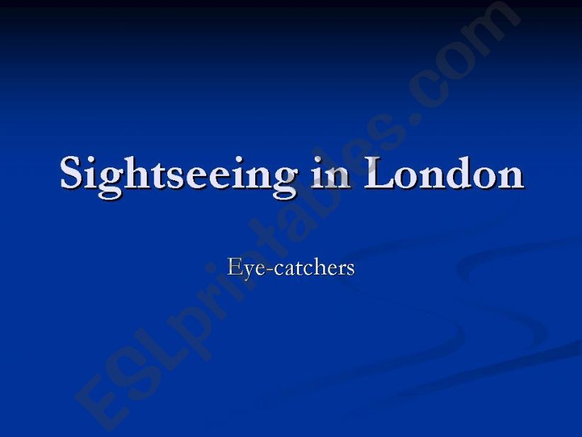 Sightseeing in London powerpoint