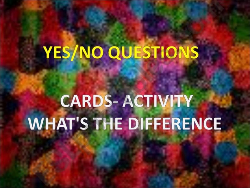 an activety for the yes-no questions