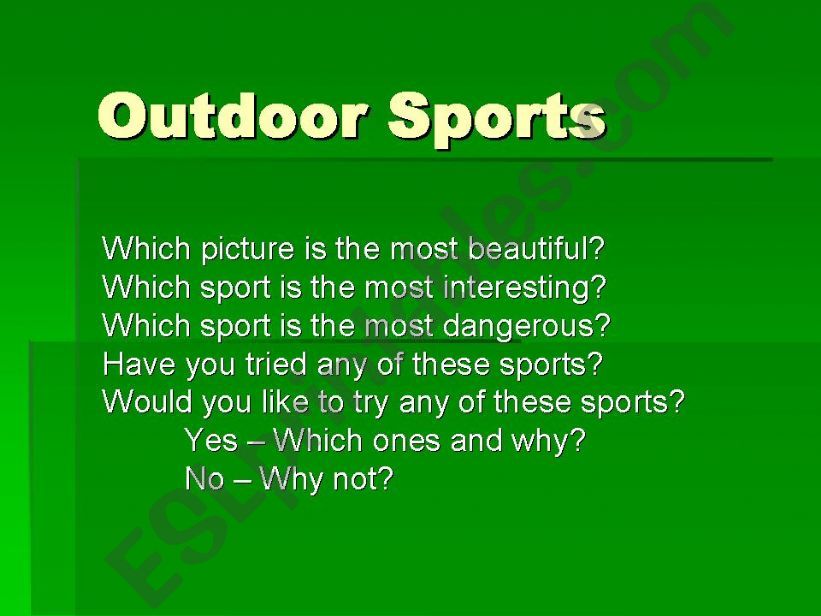 Outdoor Sports powerpoint