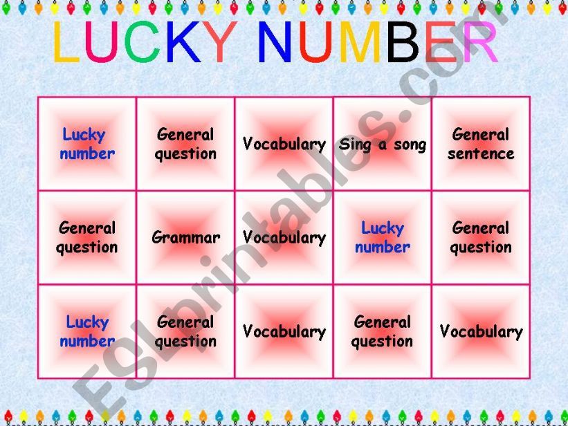 Lucky number powerpoint
