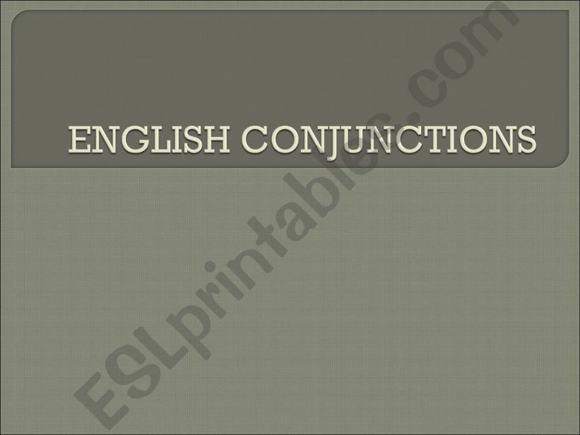 English Conjunctions powerpoint