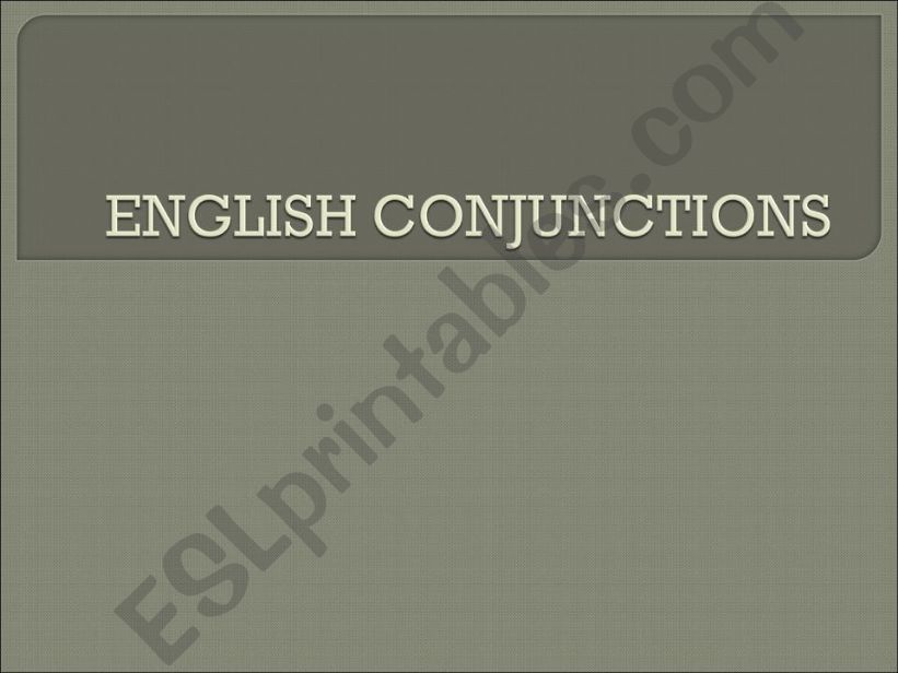 English Conjunctions powerpoint
