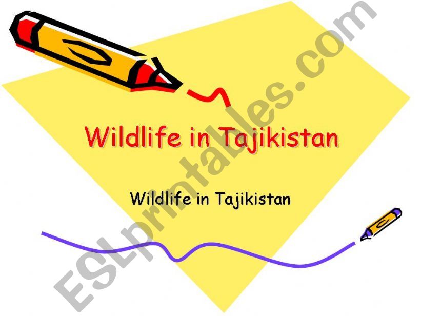 Wildlife in Tajikistan powerpoint