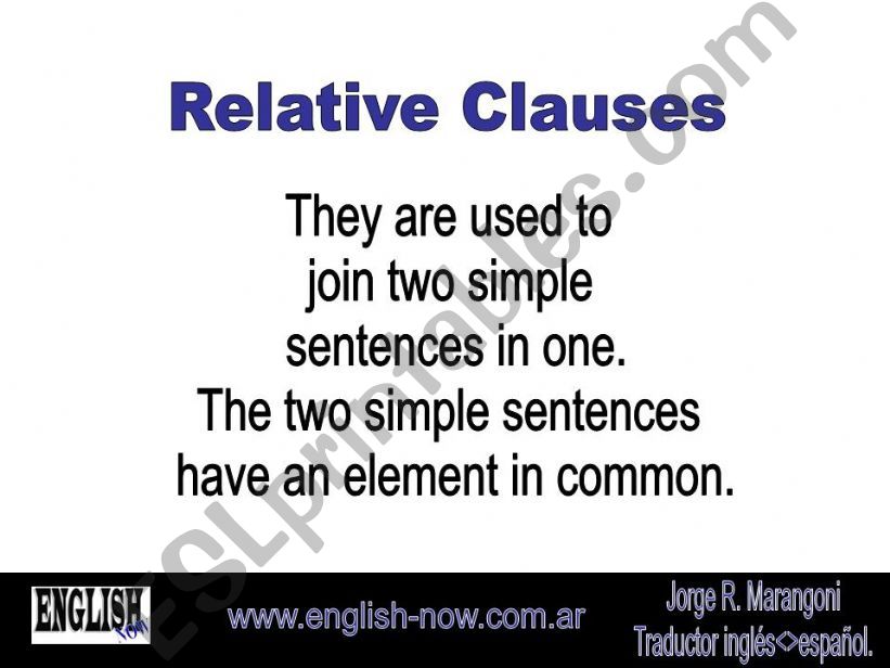 Relative clauses powerpoint