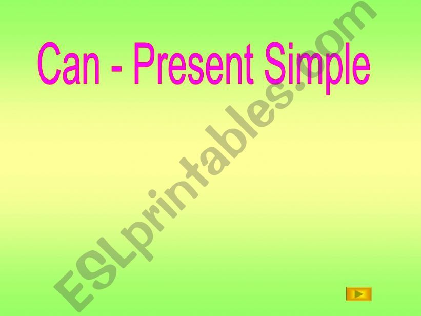 Can in Present Simple powerpoint