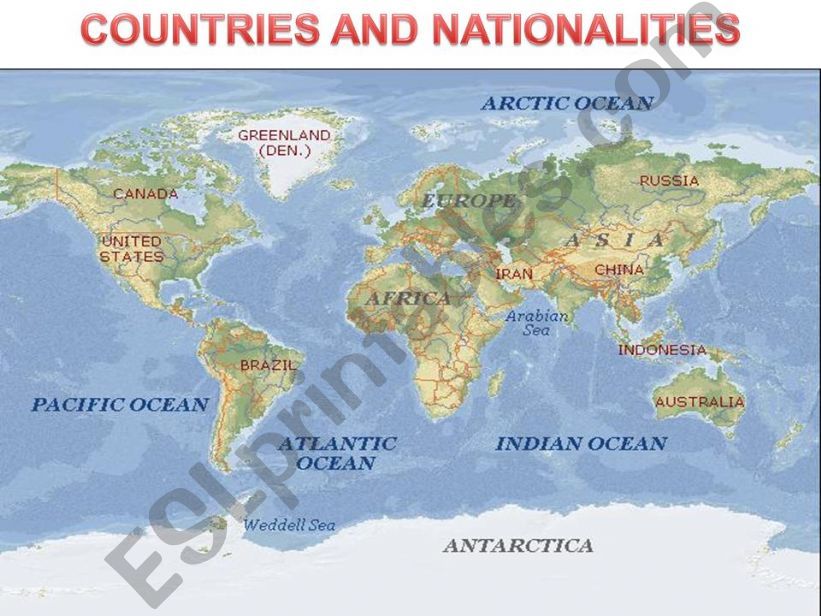 Countries and Nationalities powerpoint
