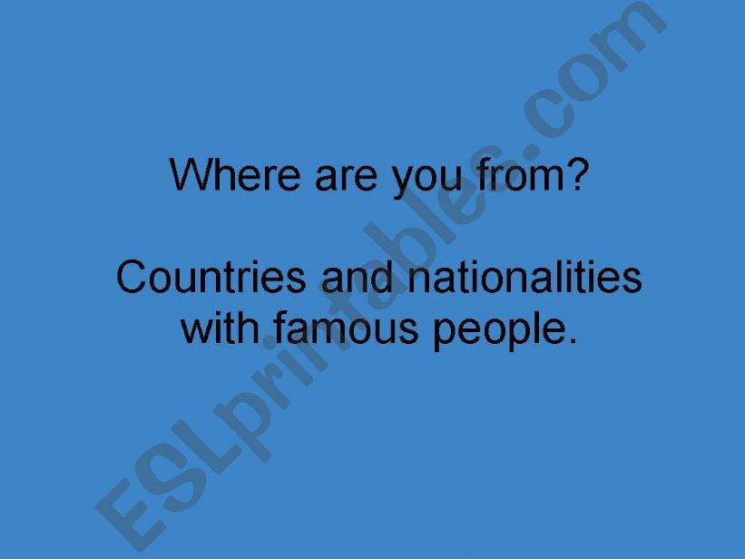 Countries and nationalities powerpoint