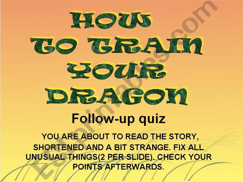 HOW TO TRAIN YOUR DRAGON - follow-up quiz