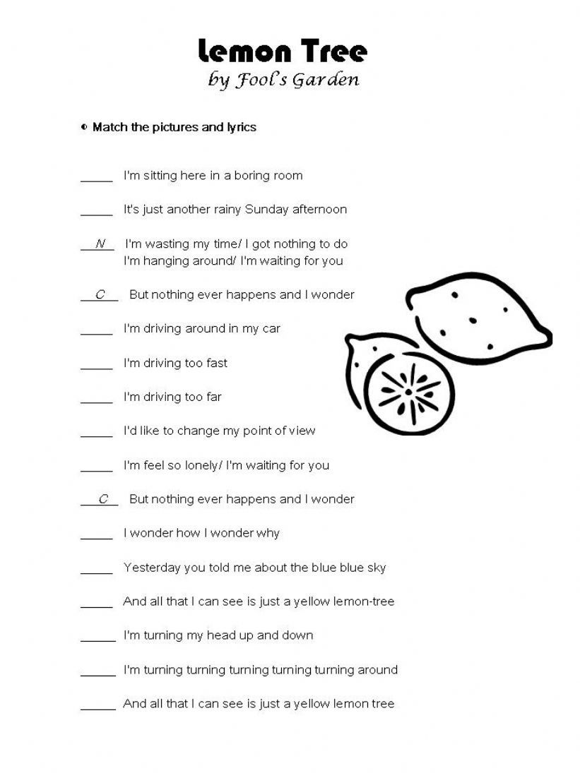 Lemon Tree-Matching Pictures powerpoint