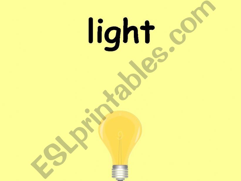 English/Science Lesson about Light