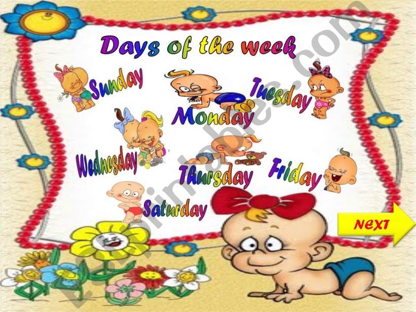 Days of the week powerpoint