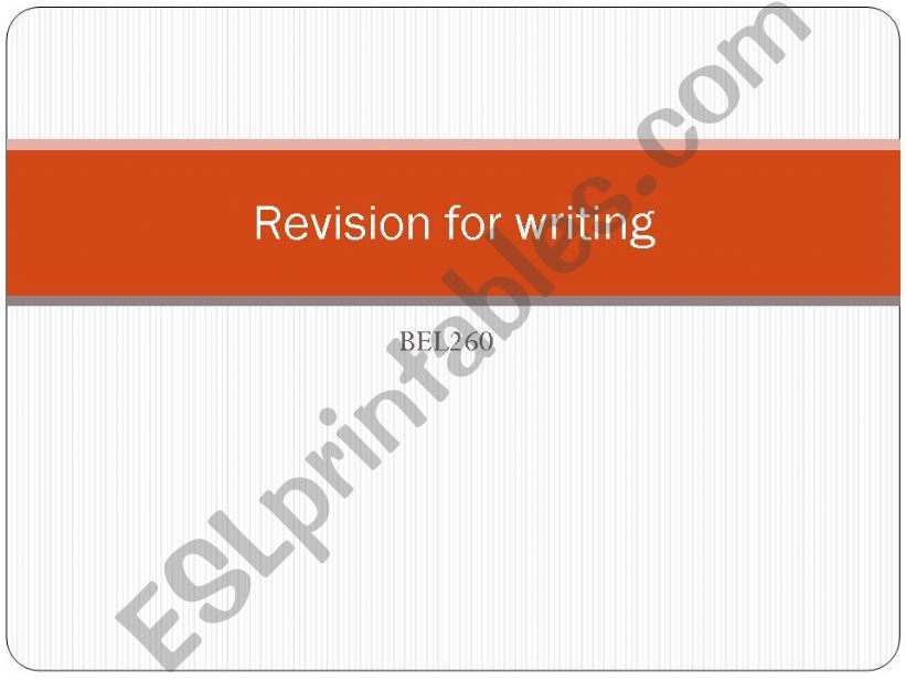 Revision for writing powerpoint