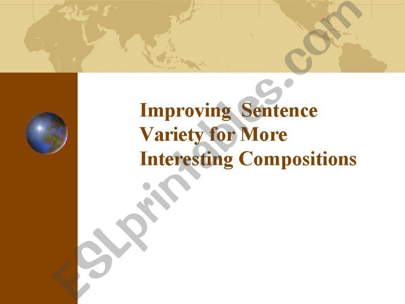 Adding Sentence Variety powerpoint