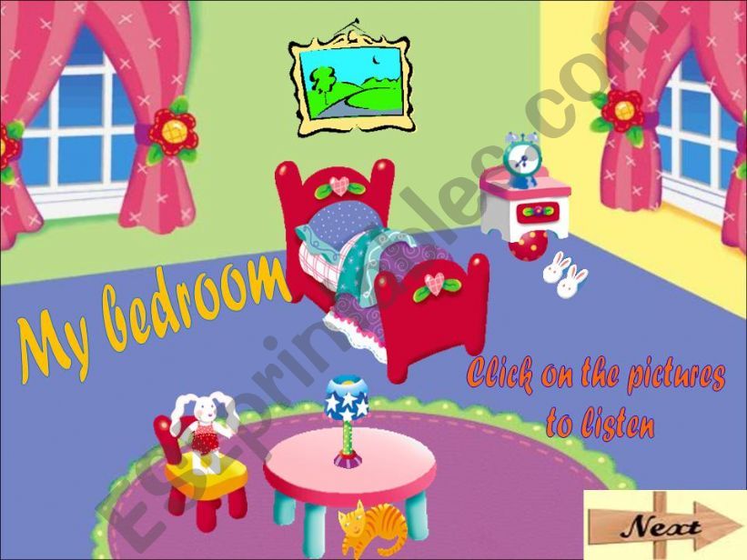 My bedroom - prepositions and furniture