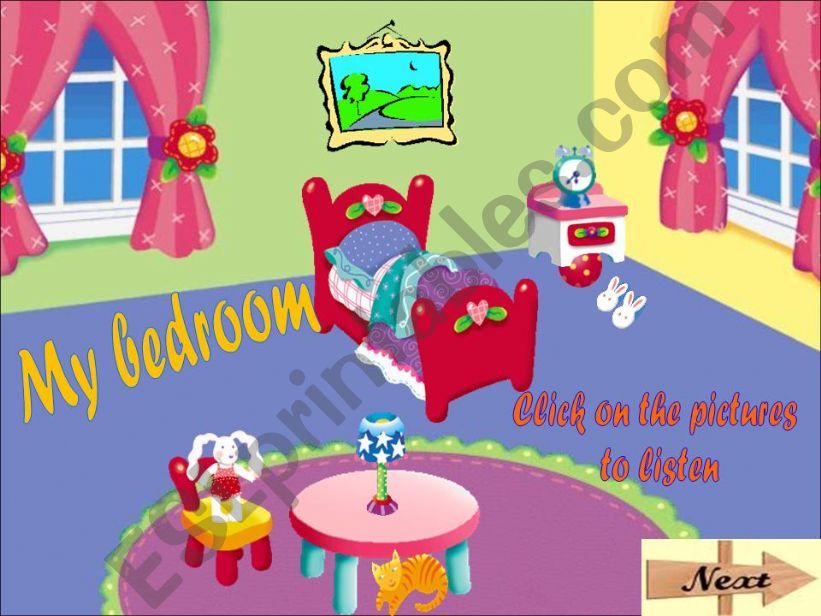 My bedroom - prepositions and furniture